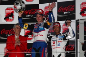 Rea on podium at Suzuka 8-Hour race