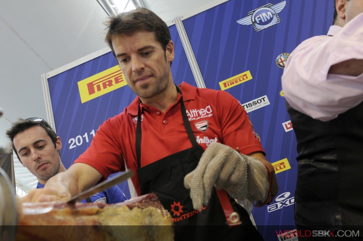 Carlos Checa cooking